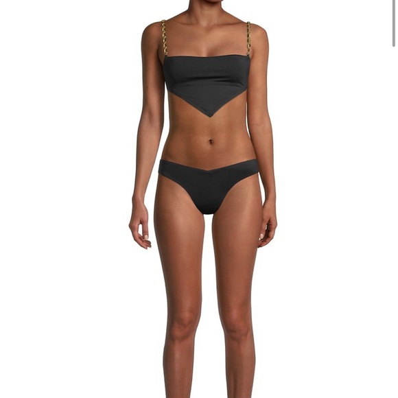 WeWoreWhat Black Bandana Top with Gold Shell Straps Size XS (NWT) - Picture 9 of 15